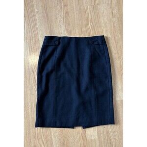 J Crew Black Wool Pencil Skirt Size 0